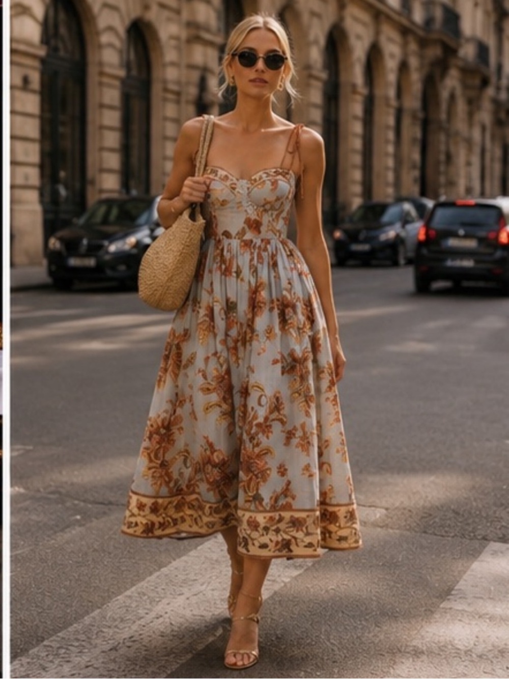 Zimmermann Aster paisley cotton bustier dress